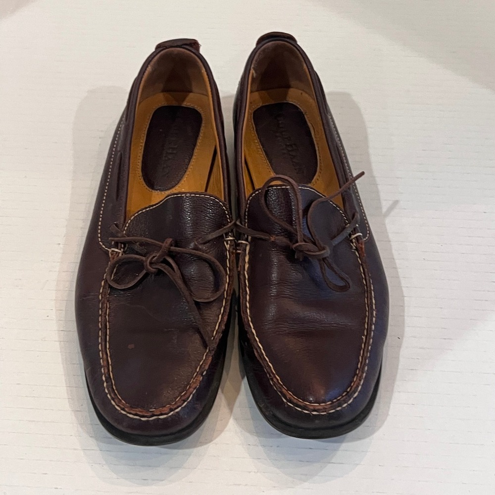 Cole Haan Womens Loafers Dark Brown Leather Tie Comfort Casual Shoes